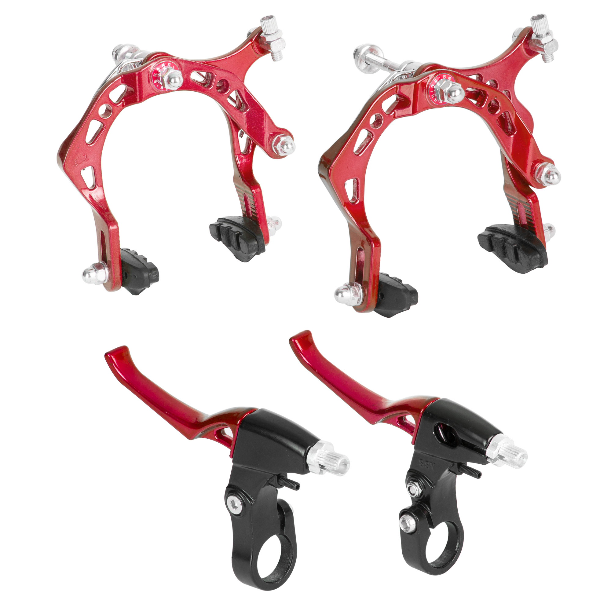 Ciclometa Detalles Zapatas de freno para bicicleta V-Brake con tornillo  allen 70mm rojo/negro S Shine
