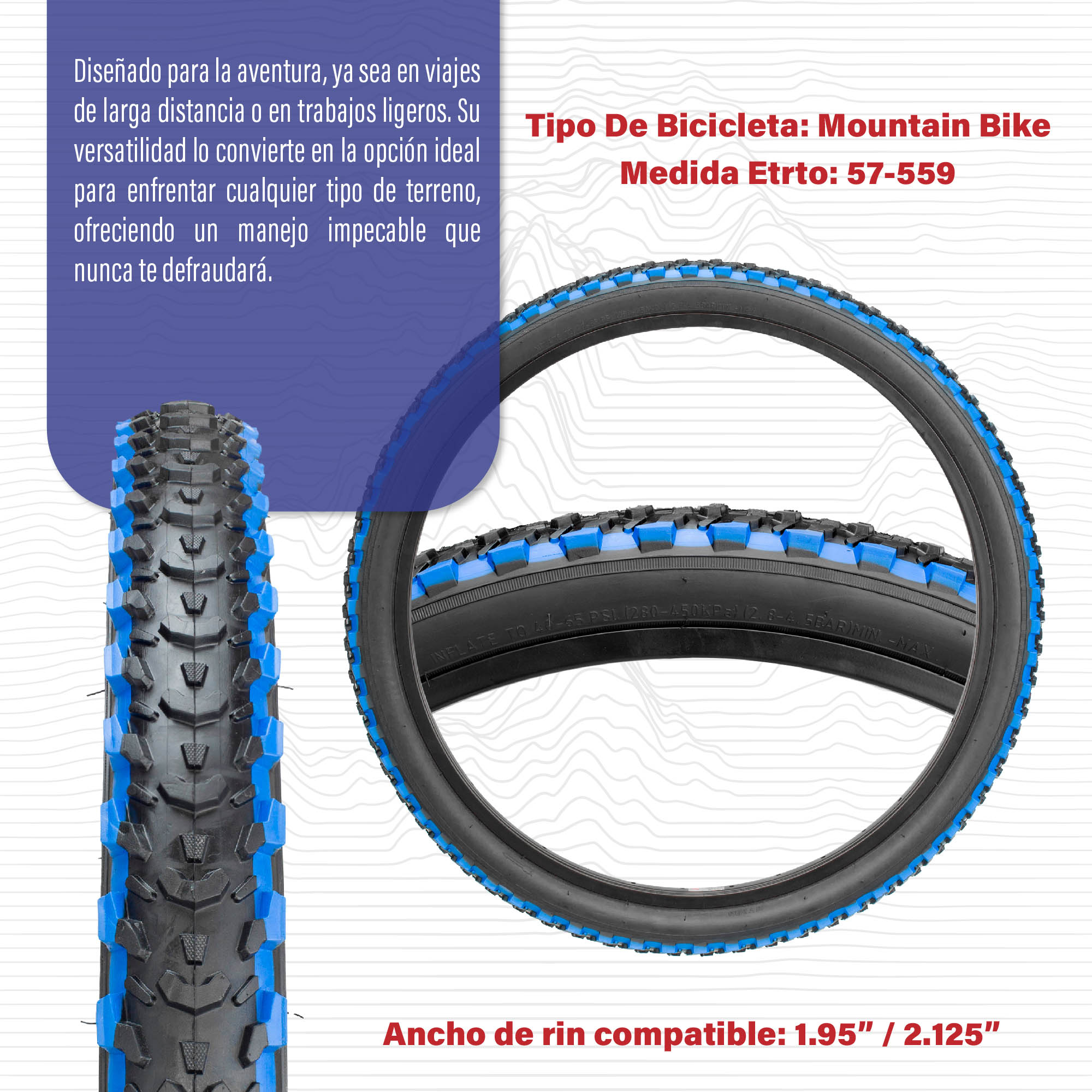 Ciclometa Detalles Llanta Para Bicicleta 26 X 2.125 HY111 Negra Con ...