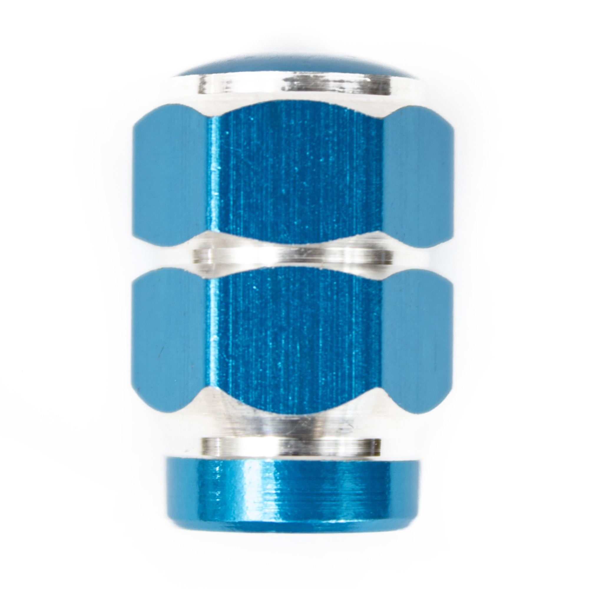 4 Tapones Hexagonales De Color Azul De Aluminio Para Ruedas De