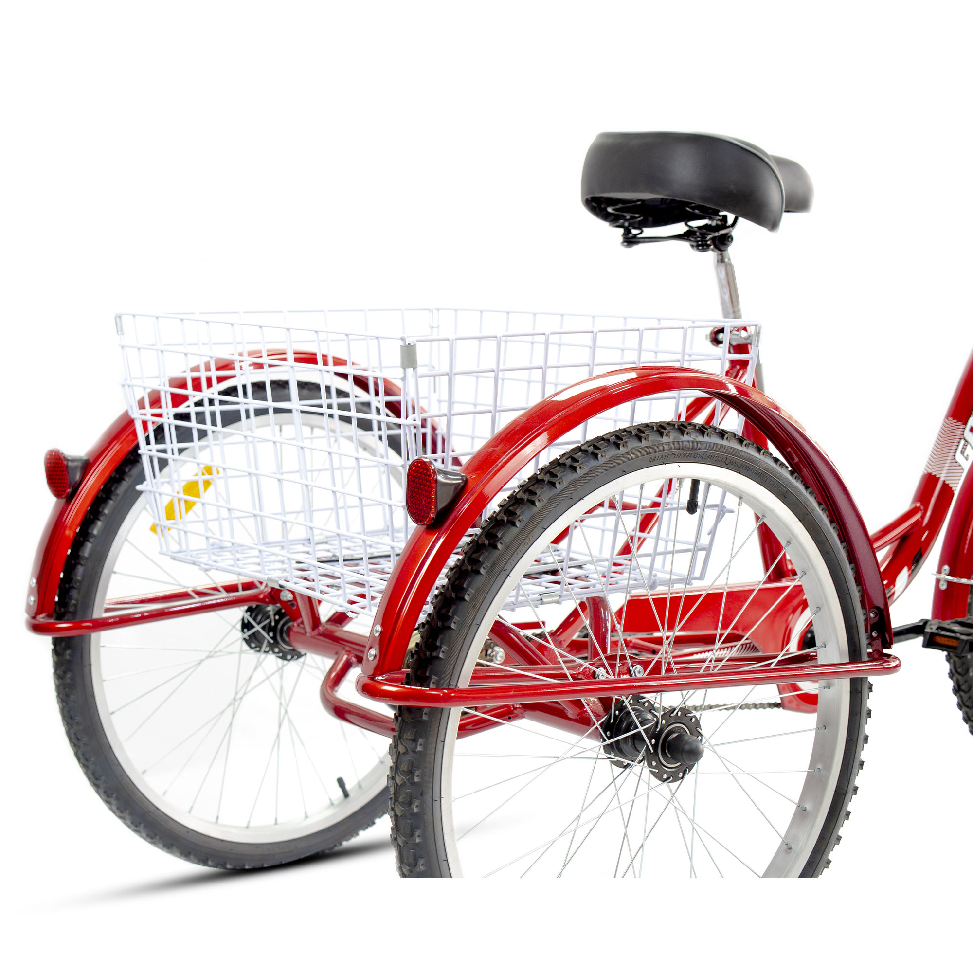 Ciclometa Detalles Tricicleta R 24 Urbana PL7001 con canasta trasera 1  Velocidad rojo Gospel