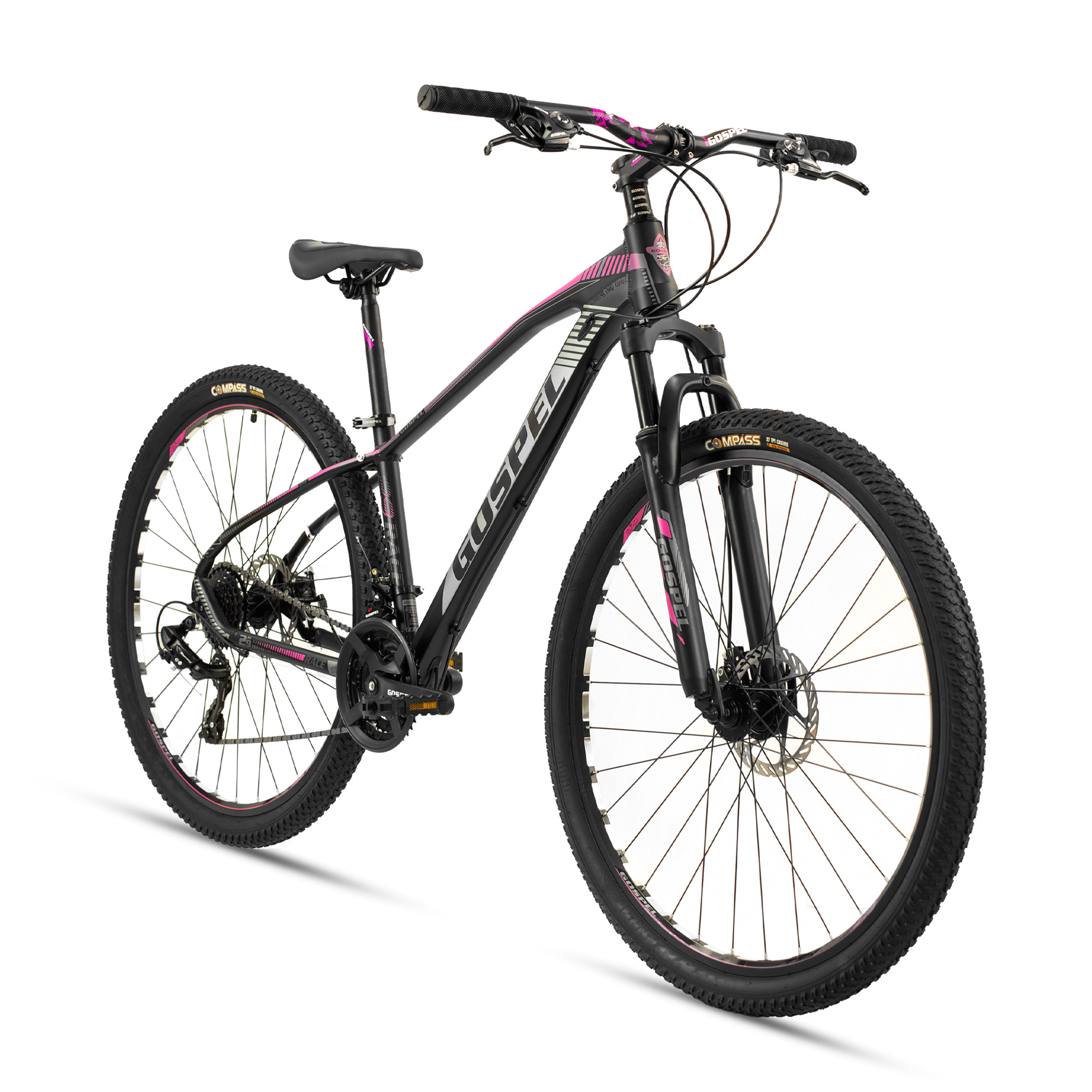 Cuidar Genuino Librería Ciclometa Detalles Bicicleta R 29 Montaña Race de aluminio 24 Velocidades  negro gris rosa Talla S Gospel
