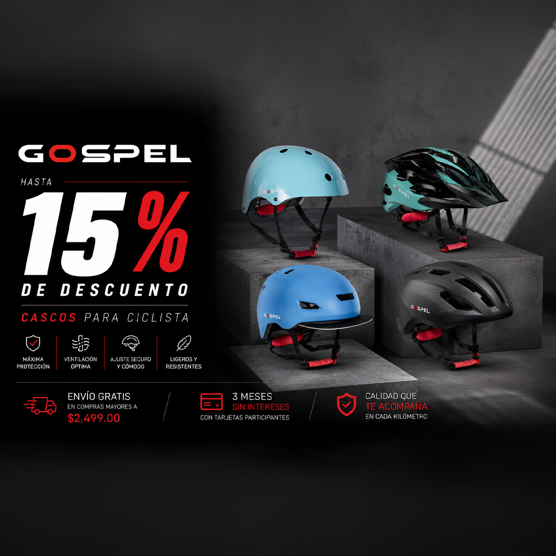 15% DE DESCUENTO EN CASCOS GOSPEL